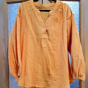 🌺4/20 bundle🌺 NWOT.  2x Never worn.  Poet sleeve.  Super soft. Tangerine.